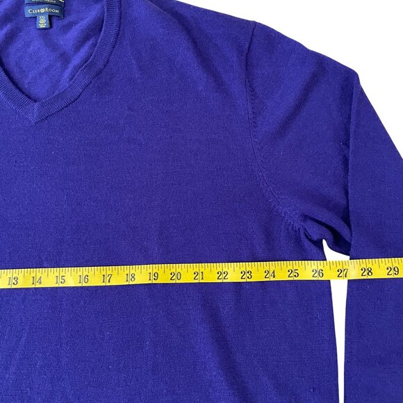 Club Room Merino Wool Sweater Men's Size 2XL Purple V-Neck Pullover - Picture 3 of 5